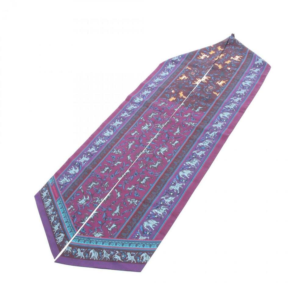 HERMES Authentic Brown Silk Scarf - Picture 2 of 5